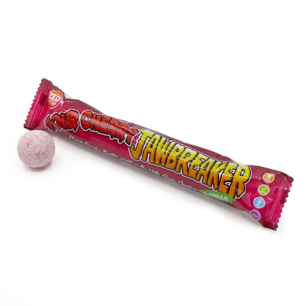 312512_a.jpg Zed Candy Sour Cherry Jawbreaker 6 Ball Pack 49.5g - Image 1