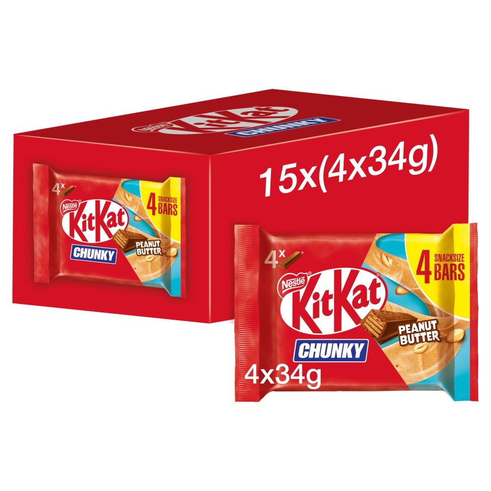 312767_a_24.jpg KitKat Chunky Peanut Butter Chocolate Bar Multipack 34g - Image 1