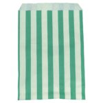 Accessories Green & White Candy Striped Paper Bags