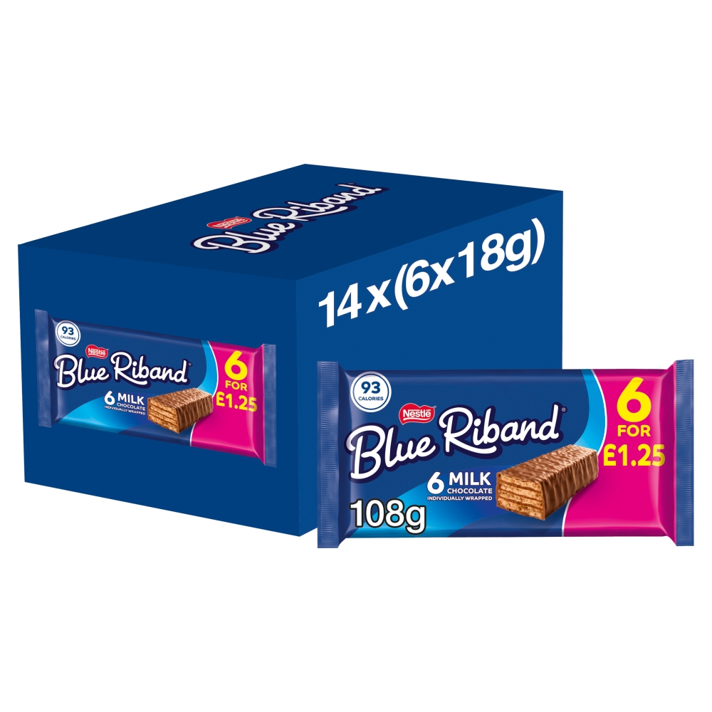 313573_a_24.jpg Blue Riband Milk Chocolate Wafer Biscuit Bar Multipack 6 Pack - Image 1