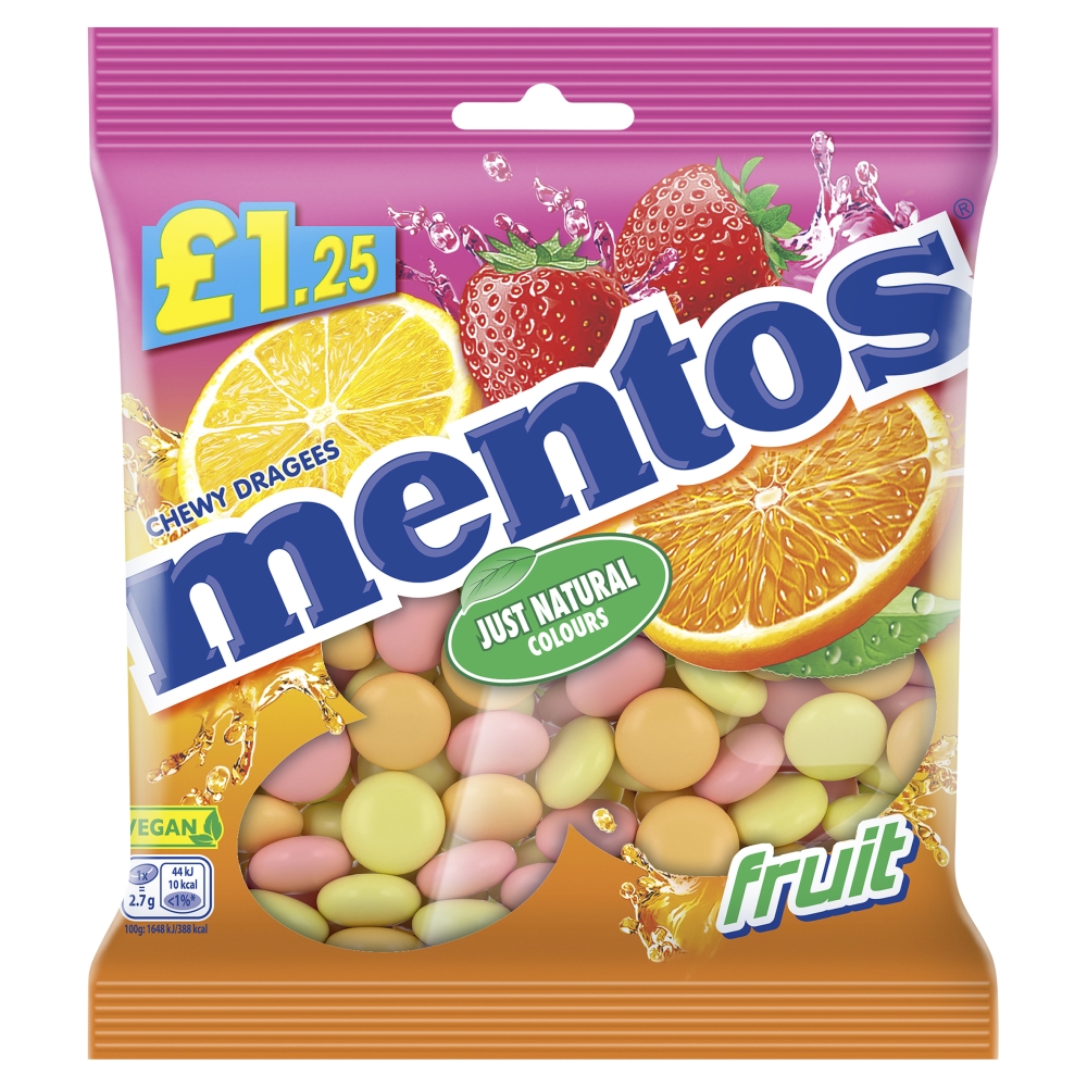 313617_a.jpg Mentos Chewy Dragees Fruit 135g - Image 1