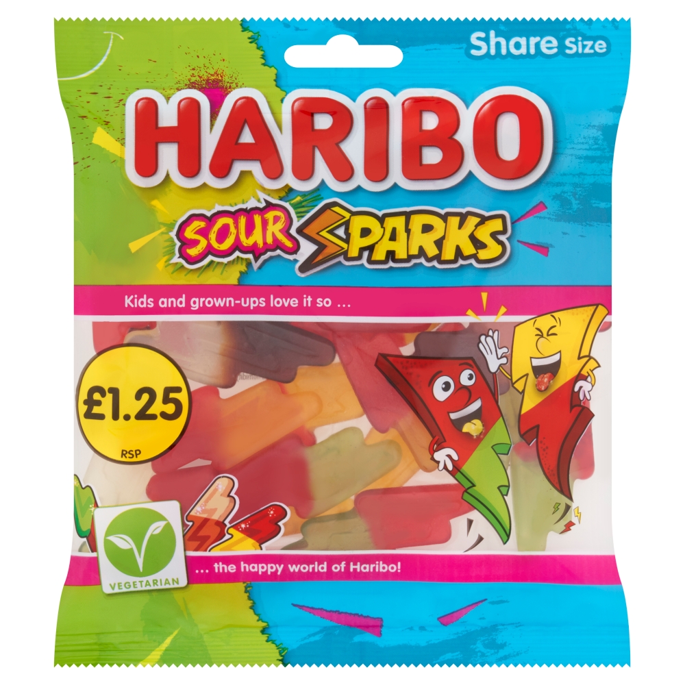 313975_a.jpg Haribo Sour Sparks Bag 140g - Image 1