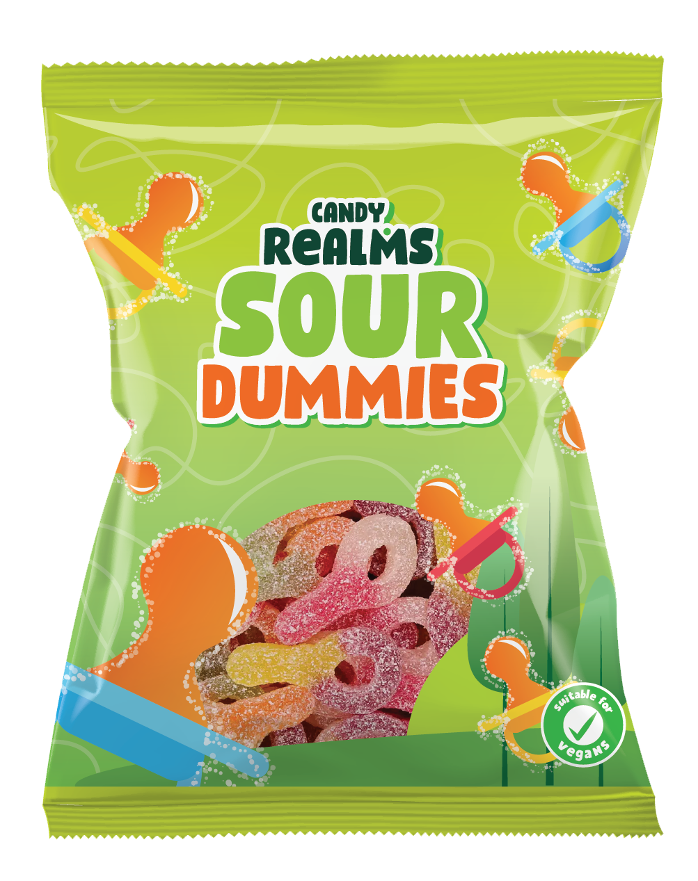 314037_candy_realms_sour_dummies.png Candy Realms Sour Dummies Bag 190g - Image 1