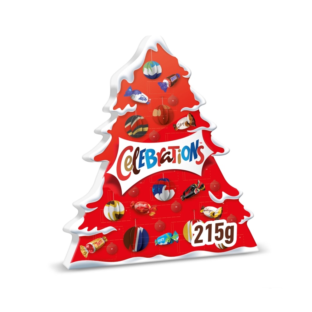314174_celebrations_advent_calendar_a21_.jpg Celebrations Chocolate Christmas Tree Advent Calendar 215g - Image 1