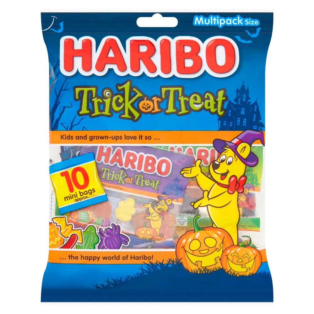 314204.jpg Haribo Trick or Treat Halloween Fruit Flavour Jelly & Foam Sweets Multipack 160g - Image 1