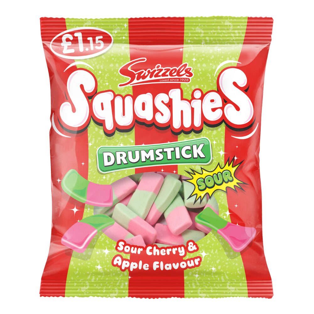 314421_a_24.jpg Swizzels Drumstick Squashies Sour Cherry & Apple Flavour Bag 120g - Image 1