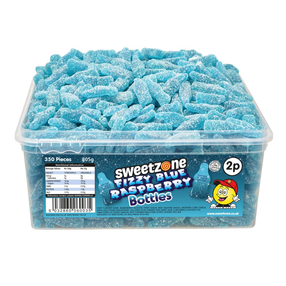 314445_a_23_1.jpg Sweetzone Fizzy Blue Raspberry Bottles 2p Tubs 805g - Image 1