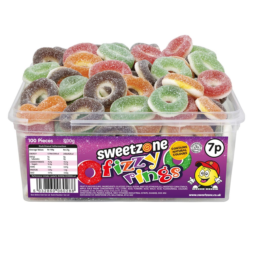314514_a24.jpg Sweetzone Fizzy Rings 7p Tub 800g - Image 1