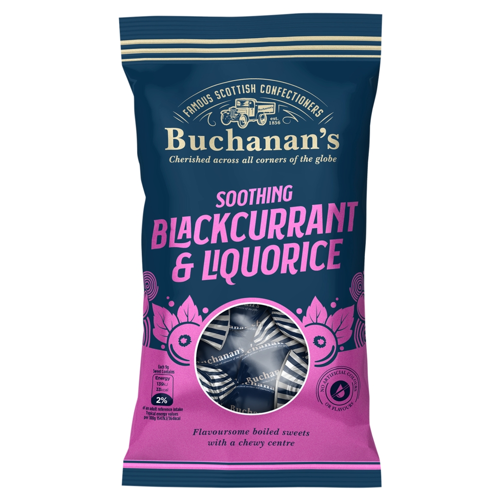 314911_a_1_1.jpg Buchanan's Soothing Blackcurrant & Liquorice Bag 140g - Image 1