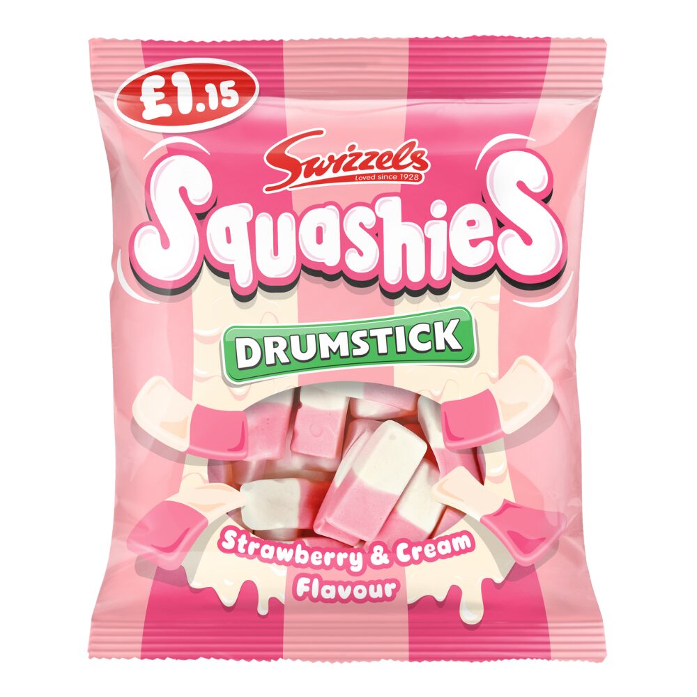 315507_a.jpg Swizzels Squashies Drumstick Strawberry & Cream Flavour Bag 120g - Image 1
