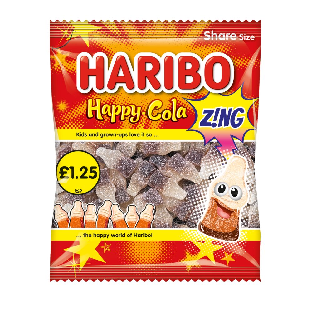 315952_a.jpg Haribo Happy Cola Z!NG Bag 140g - Image 1