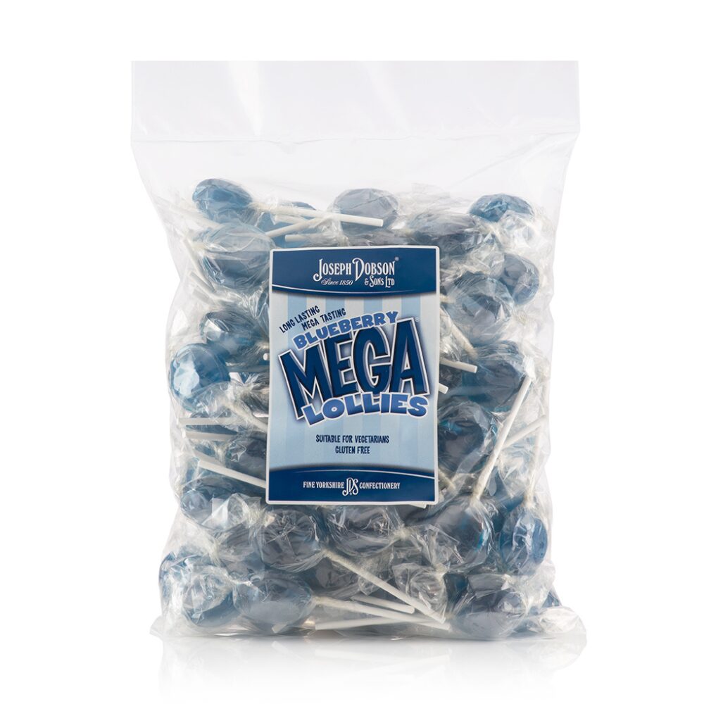 316153_a_2.jpg Dobsons Wrapped Blueberry Mega Lollies Bag 1.9kg - Image 1