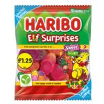Haribo Elf Surprises Christmas Sweet & Sour Fruit Flavour Sweets Sharing Bag 140g