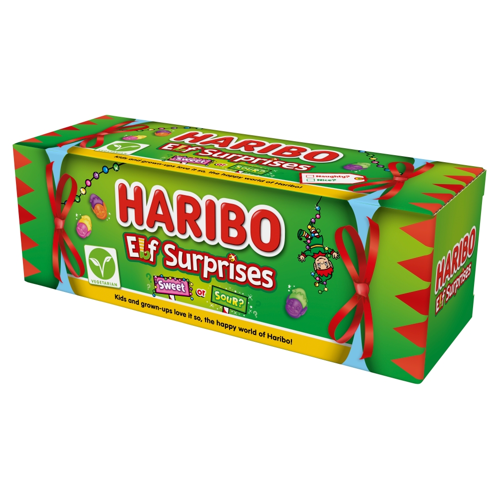 316187_haribo_elf_surprises_tube_a_.jpg Haribo Elf Surprises Sweet & Sour Fruit Flavour Chewy Sweets Gift Tube 120g - Image 1