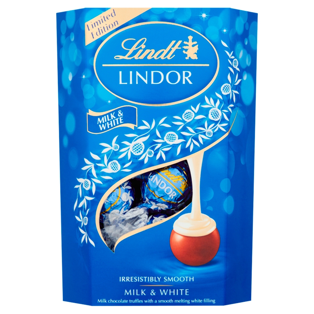 Lindt Lindor Milk & White Chocolate Truffles Box 200g - Image 2
