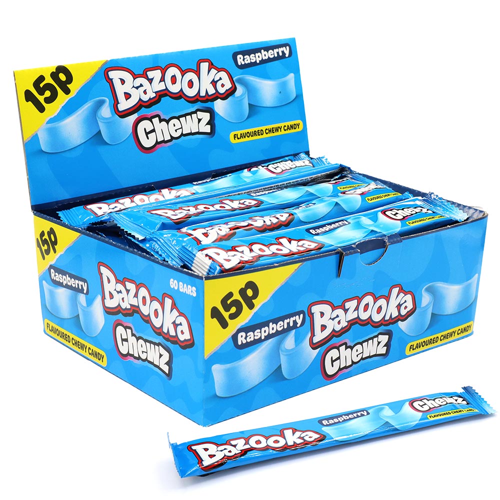 316631_a.jpg Bazooka Blue Raspberry Chew Bars 14g - Image 1