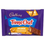 Cadbury Timeout Orange Milk Chocolate Covered Wafer 6 Pack 108g