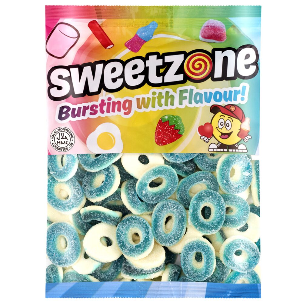 317438_sz_blue_raspberry_rings_1kg_h_x.jpg Sweetzone Blue Raspberry Rings Bag 1kg - Image 1