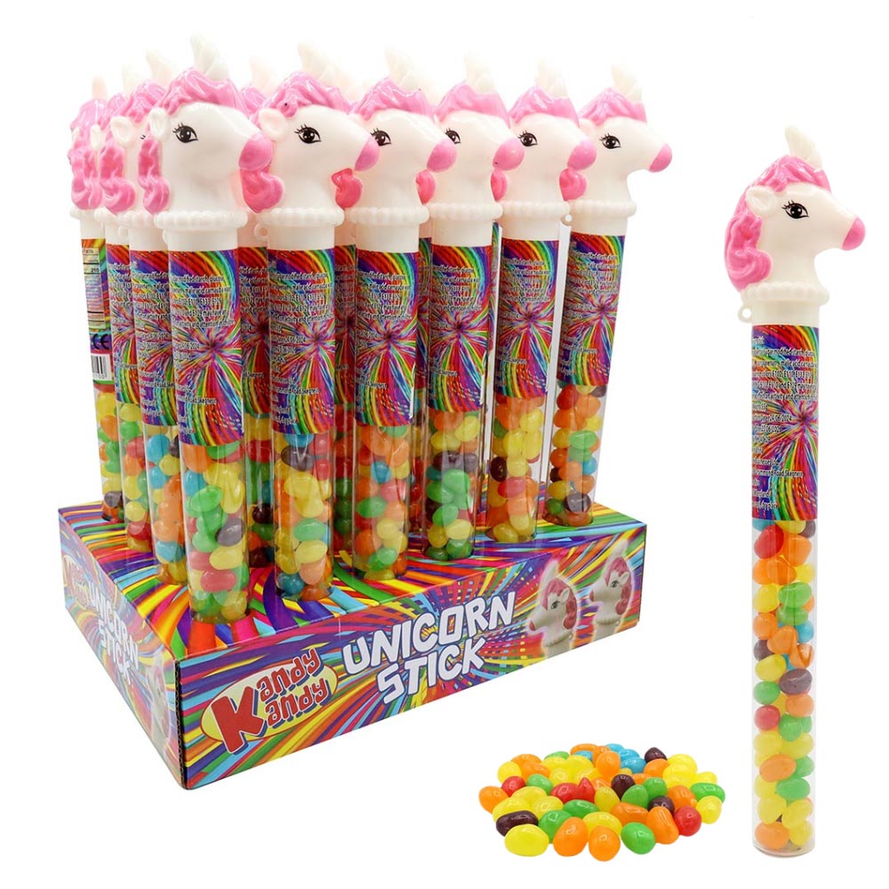 317441-unicorn-jellies-a.jpg Kandy Kandy Jelly Bean Unicorn Tubes 55g - Image 1