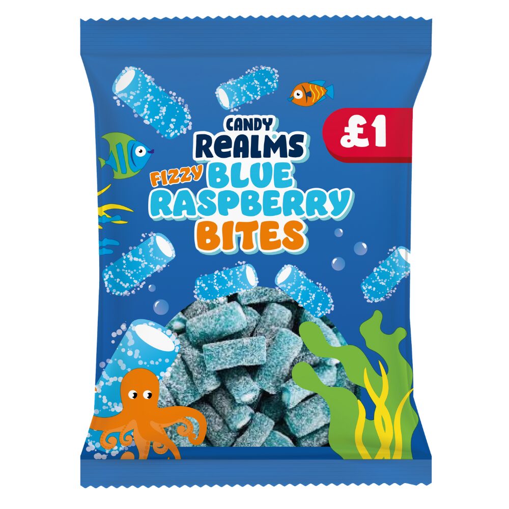 317481candy_realms_blue_raspberry_bites_1.jpg Candy Realms Fizzy Blue Raspberry Bites Bag 170g - Image 1