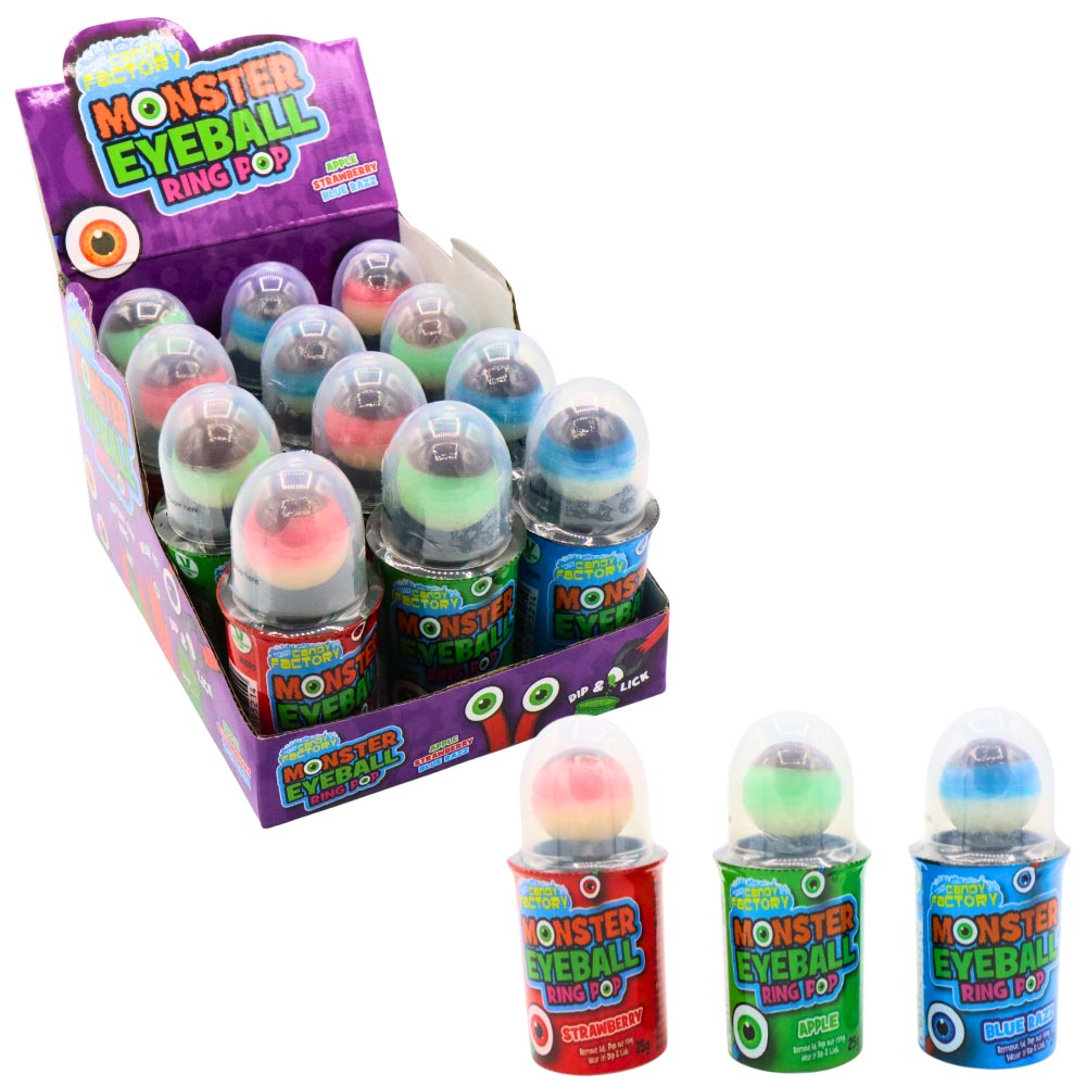 317690.jpg Crazy Candy Factory Monster Eyeball Ring Pop 25g - Image 1