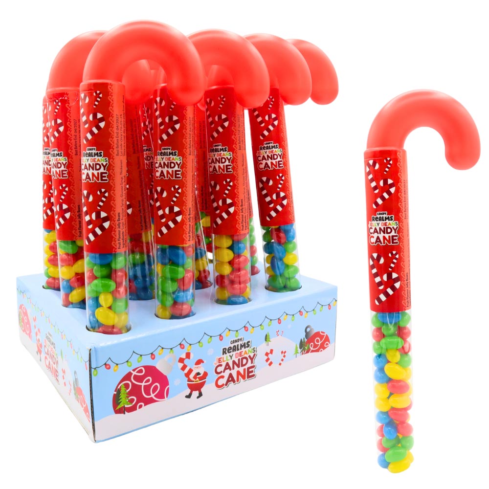 317692.jpg Candy Realms Jelly Beans Candy Cane 80g - Image 1