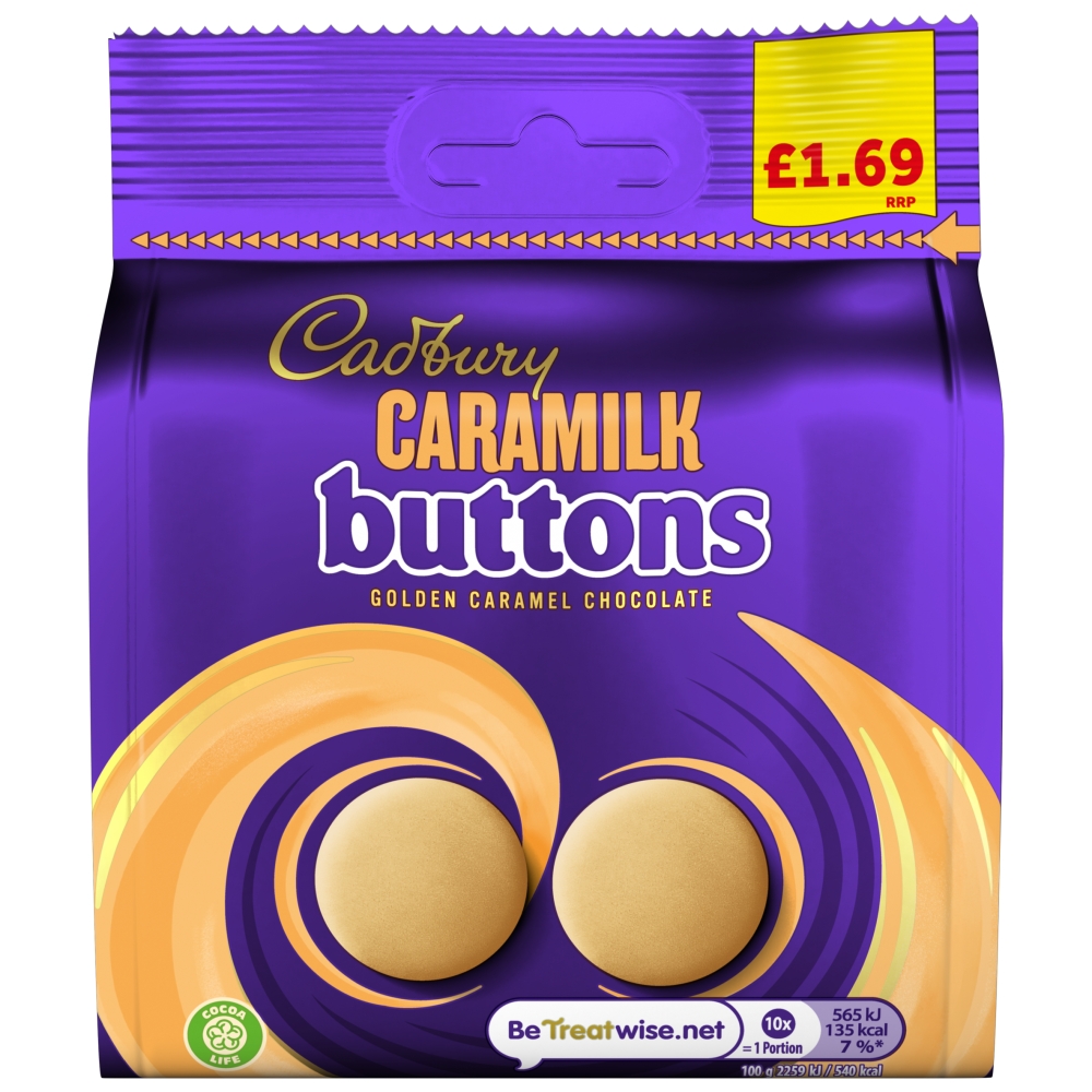 317866_cadbury_caramilk_buttons_1.69_pmp.jpg Cadbury Caramilk Buttons Chocolate 85g - Image 1