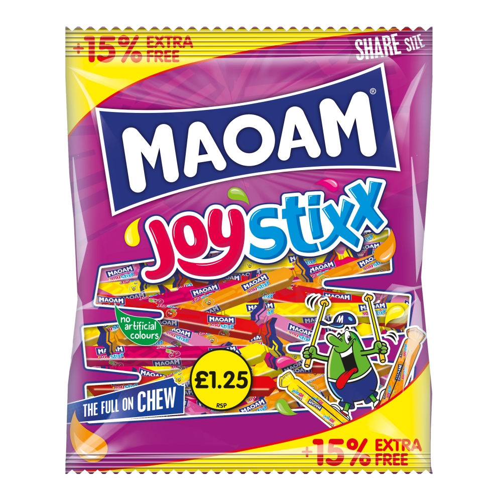 318089_1.jpg Maoam Joystixx Fruit & Cola Flavour Sharing Bag 161g - Image 1