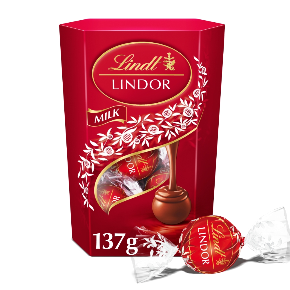 318166_lindt_lindor_milk_cornet_a_.jpg Lindt Lindor Milk Chocolate Truffles Box 137g - Image 1