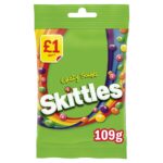 Skittles Vegan Crazy Sour Sweets Fruit Flavour Treat Bag 109g - Image 2