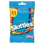 Skittles Vegan Chewy Sweets Tropical Flavoured Treat Bag 109g - Image 2