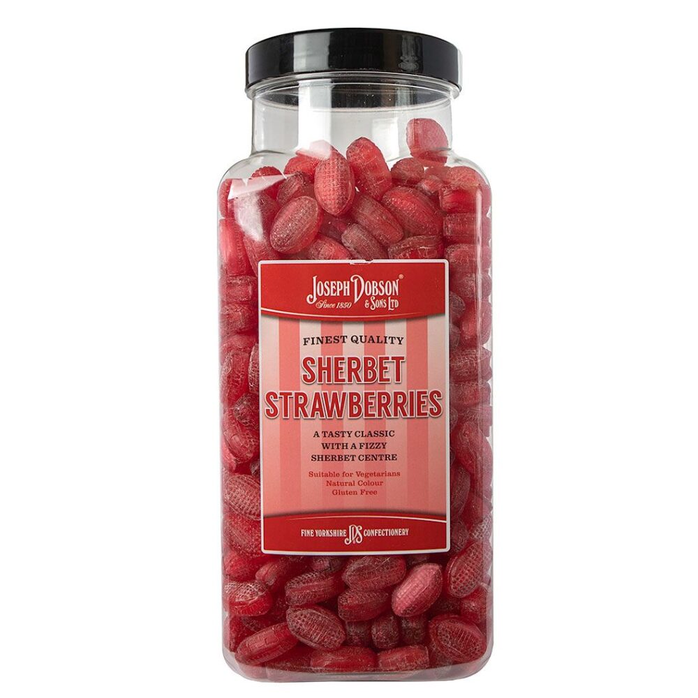 318364dobsons_sherbet_strawberries.jpg Dobsons Sherbet Strawberries Jar 2.72kg - Image 1