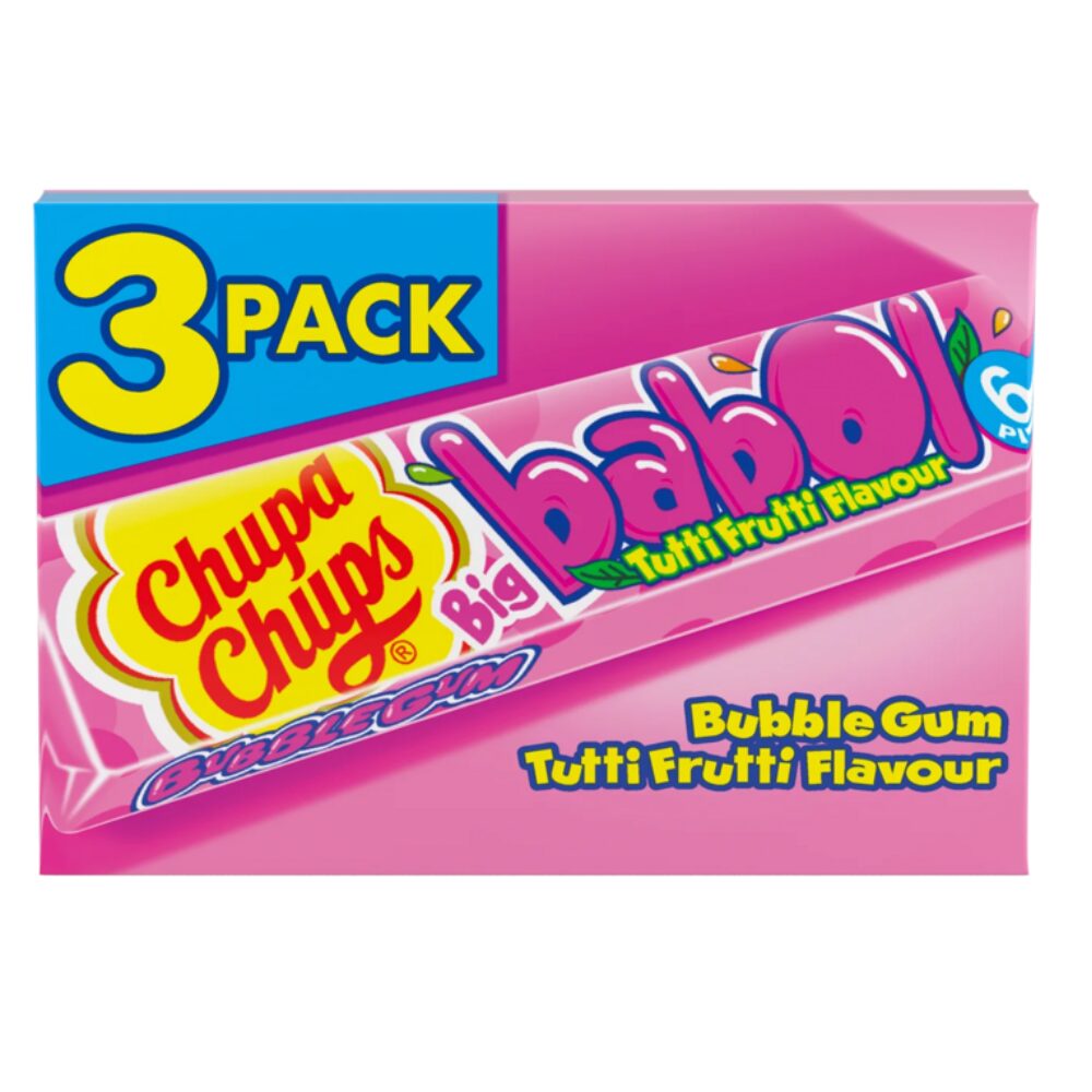 318673_1.jpg Chupa Chups Big Babol Tutti Frutti Flavour Soft Bubble Gum 3 Pack 82.8g - Image 1