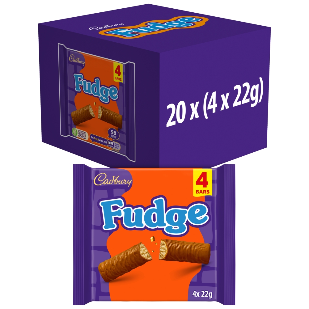 318833_cadbury_fudge_4pk.jpg Cadbury Fudge Chocolate Bar 4 Pack Multipack 110g - Image 1