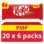 KitKat 2 Finger Milk Chocolate Biscuit Bar 6 Pack Multipack 124.2g