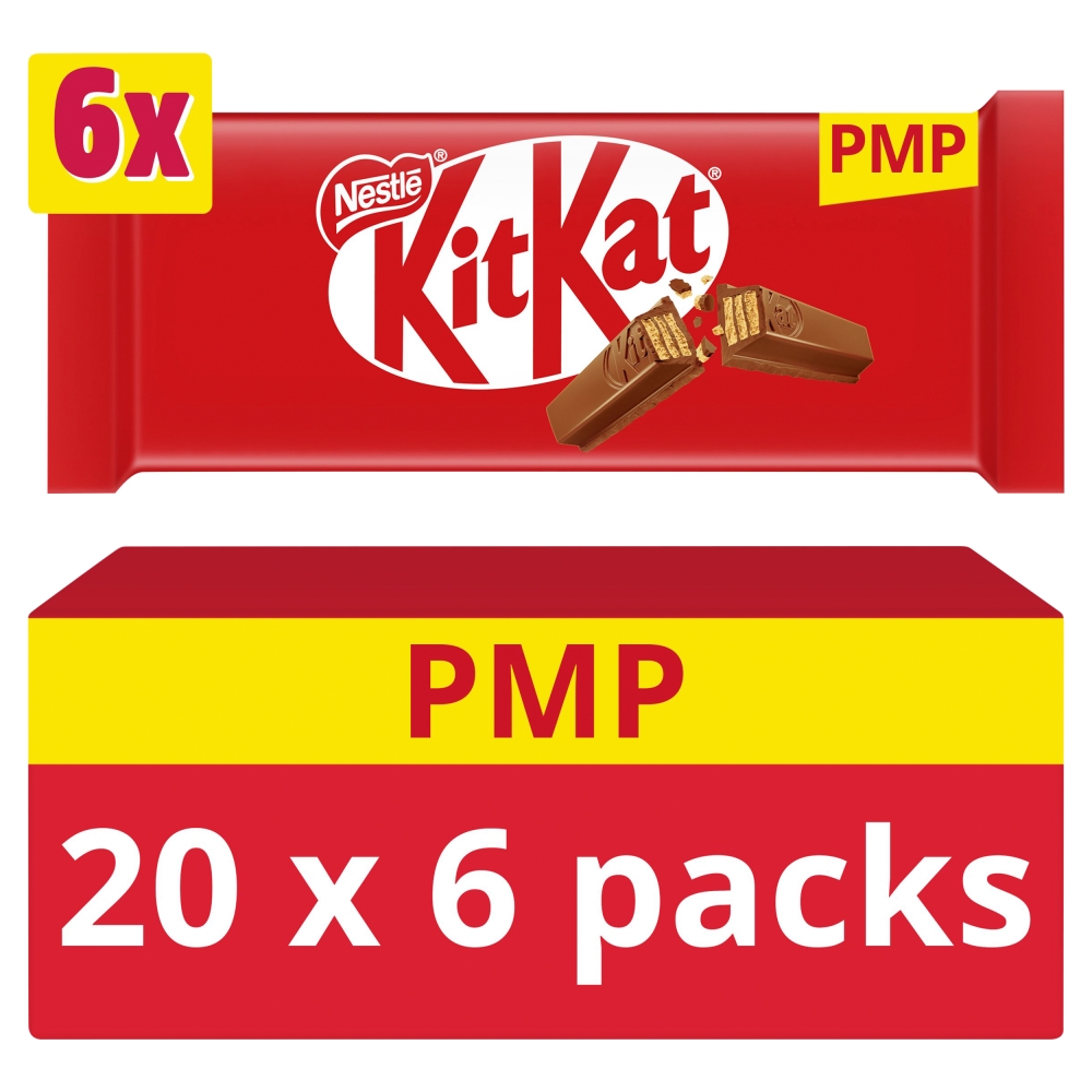 318875_1.jpg KitKat 2 Finger Milk Chocolate Biscuit Bar 6 Pack Multipack 124.2g - Image 1