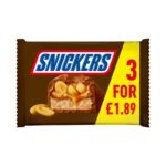 Snickers Caramel, Nougat, Peanuts & Milk Chocolate Bars 3 Pack 125.1g - Image 2