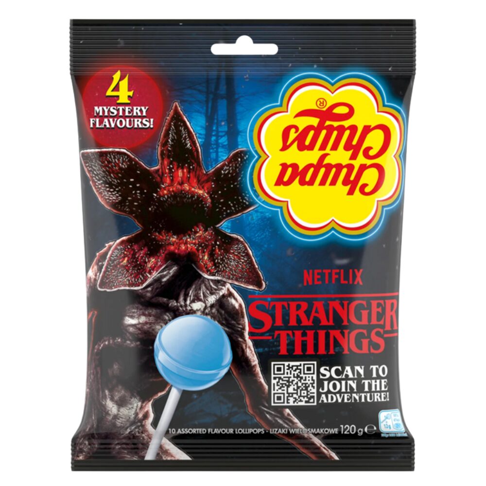 319094_1.jpg Chupa Chups Stranger Things 4 Flavours Lollipops Bag 120g - Image 1