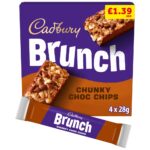 Cadbury Brunch Bar Chocolate Chip Cereal Bars 4 Pack 112g