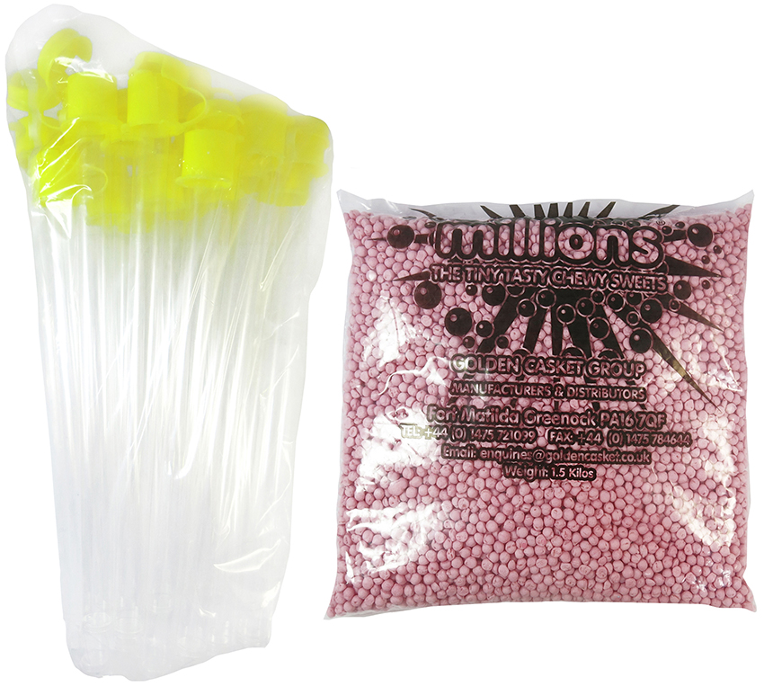 33306_millions_strawb_tubes_1.jpg Millions Strawberry 1.5kg Bag + 25 Tubes - Image 1