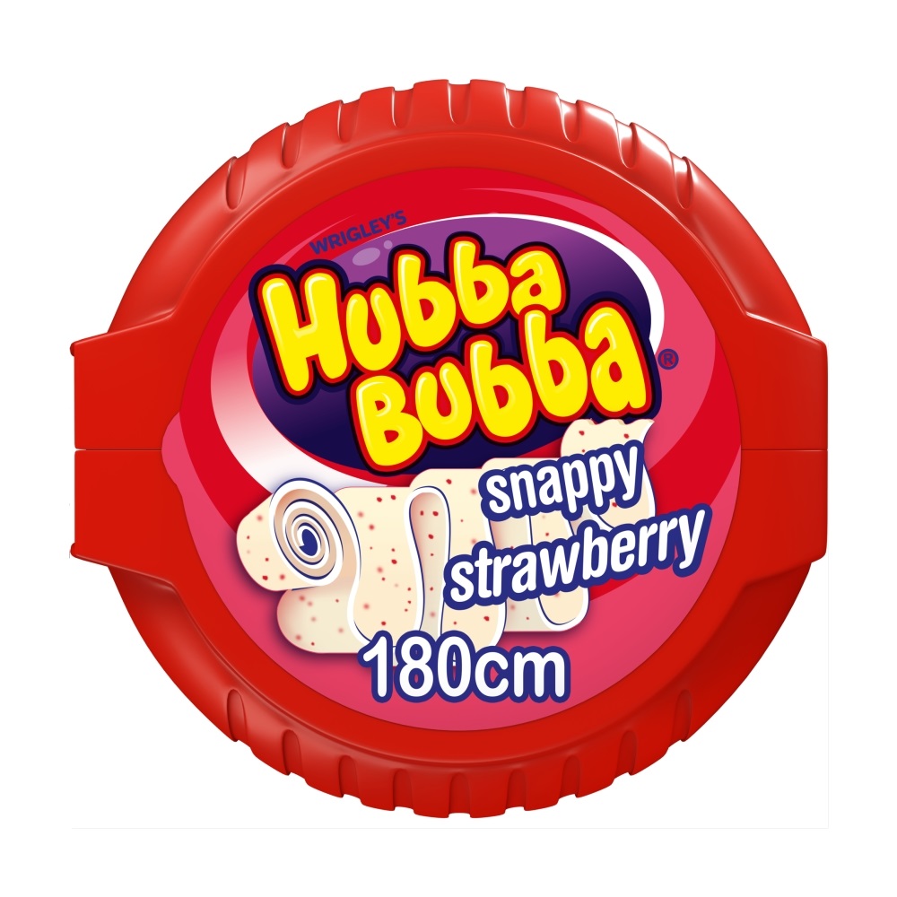 54477_a.jpg Hubba Bubba Snappy Strawberry Bubble Gum Mega Long Tape 56g - Image 1