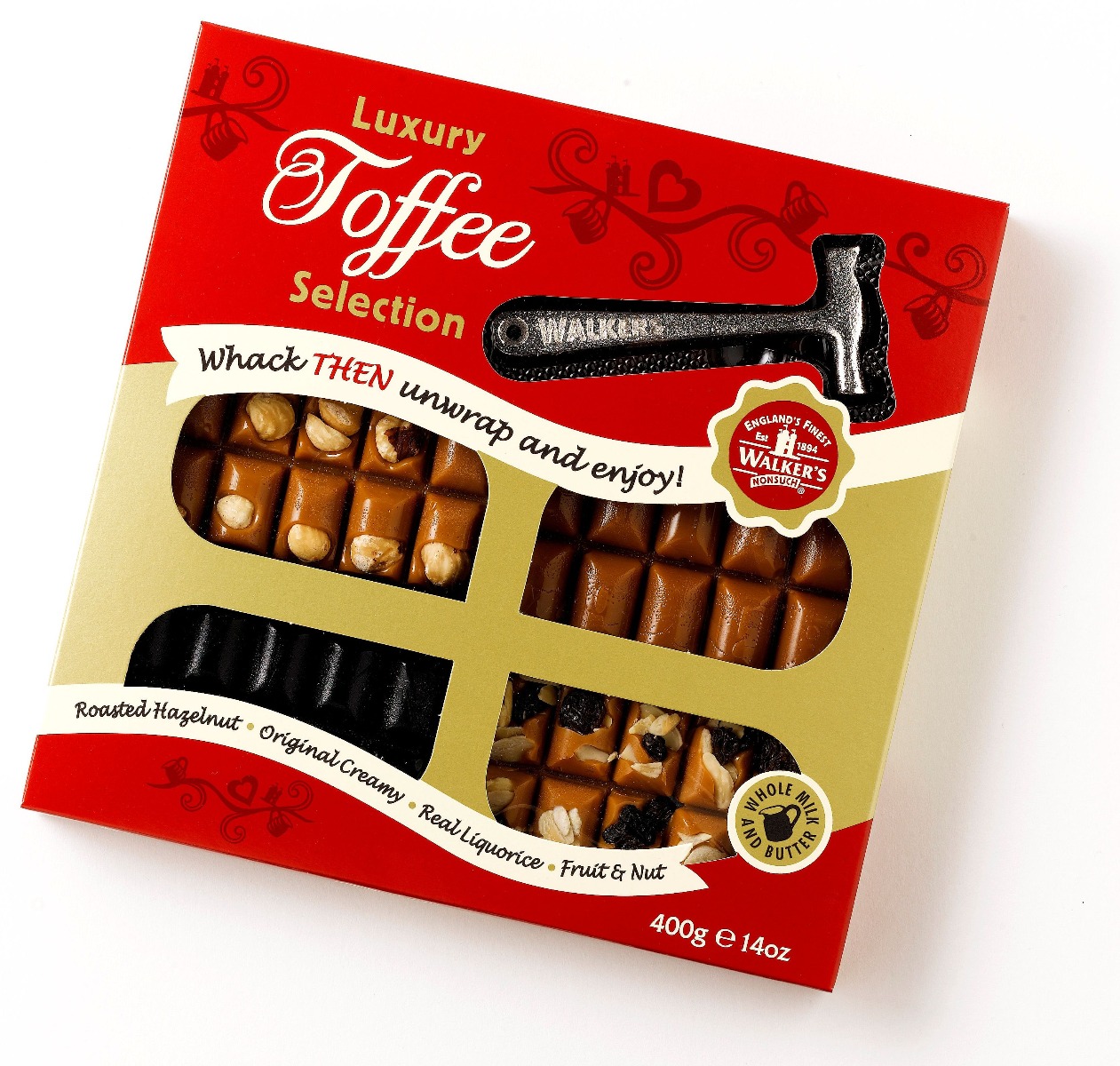 77829_walkers_nonsuch_luxury_selection.jpg Walker's Nonsuch Luxury Toffee Selection Hammer Pack 400g - Image 1