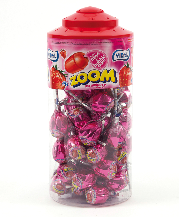 79752-02_1.jpg Vidal Mega Zoom Strawberry Lollipops Jar - Image 1