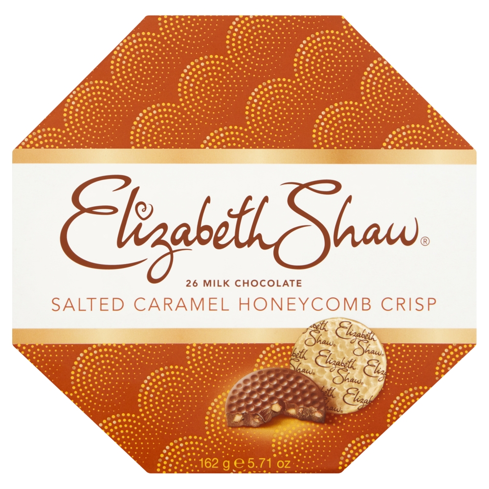 87763_a_23.jpg Elizabeth Shaw 26 Milk Chocolate Salted Caramel Honeycomb Crisp 162g - Image 1