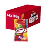 Skittles Giants Vegan Chewy Sweets Fruit Flavoured Treat Bag 116g